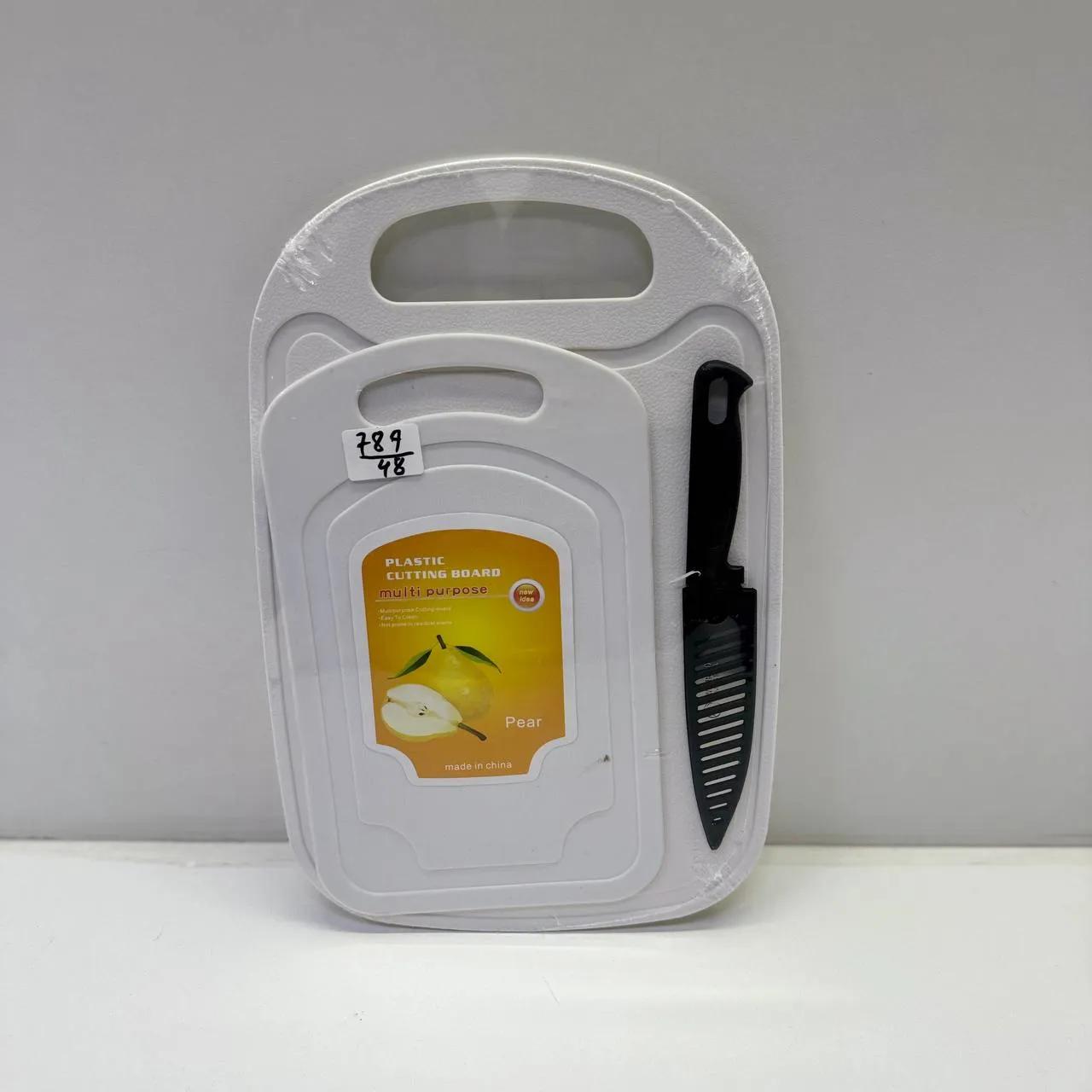 Набор 2 доски пластик и нож (ST-789)