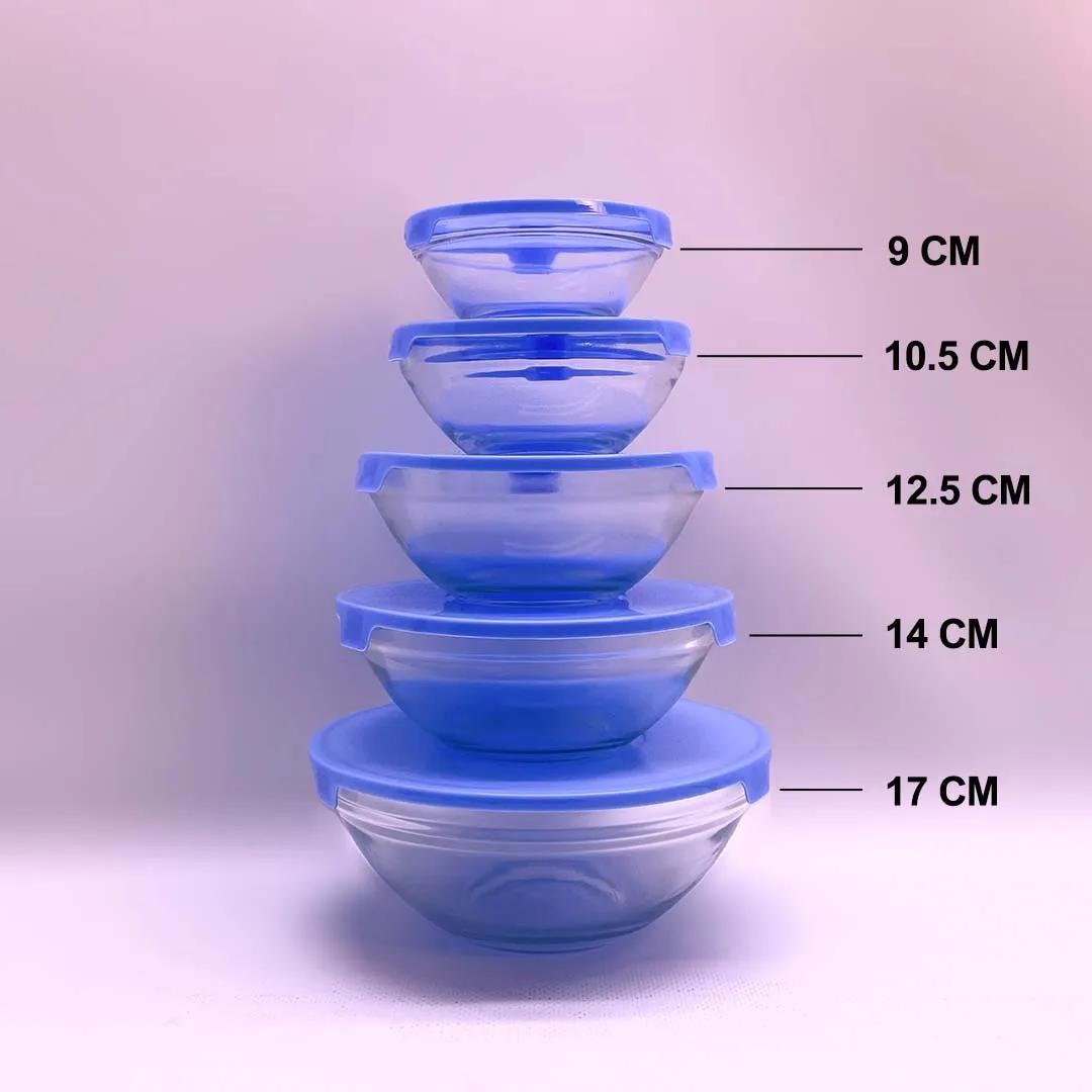 Оптовая продажа стеклянных мисок с крышками, 5 размеров (ST-2367)