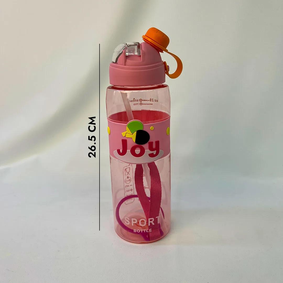 Спортивная бутылка Joy Run 800 мл с соломинкой и ремешком, PET/PP, BPA-free, розовый/зеленый, опт (ST-4795)