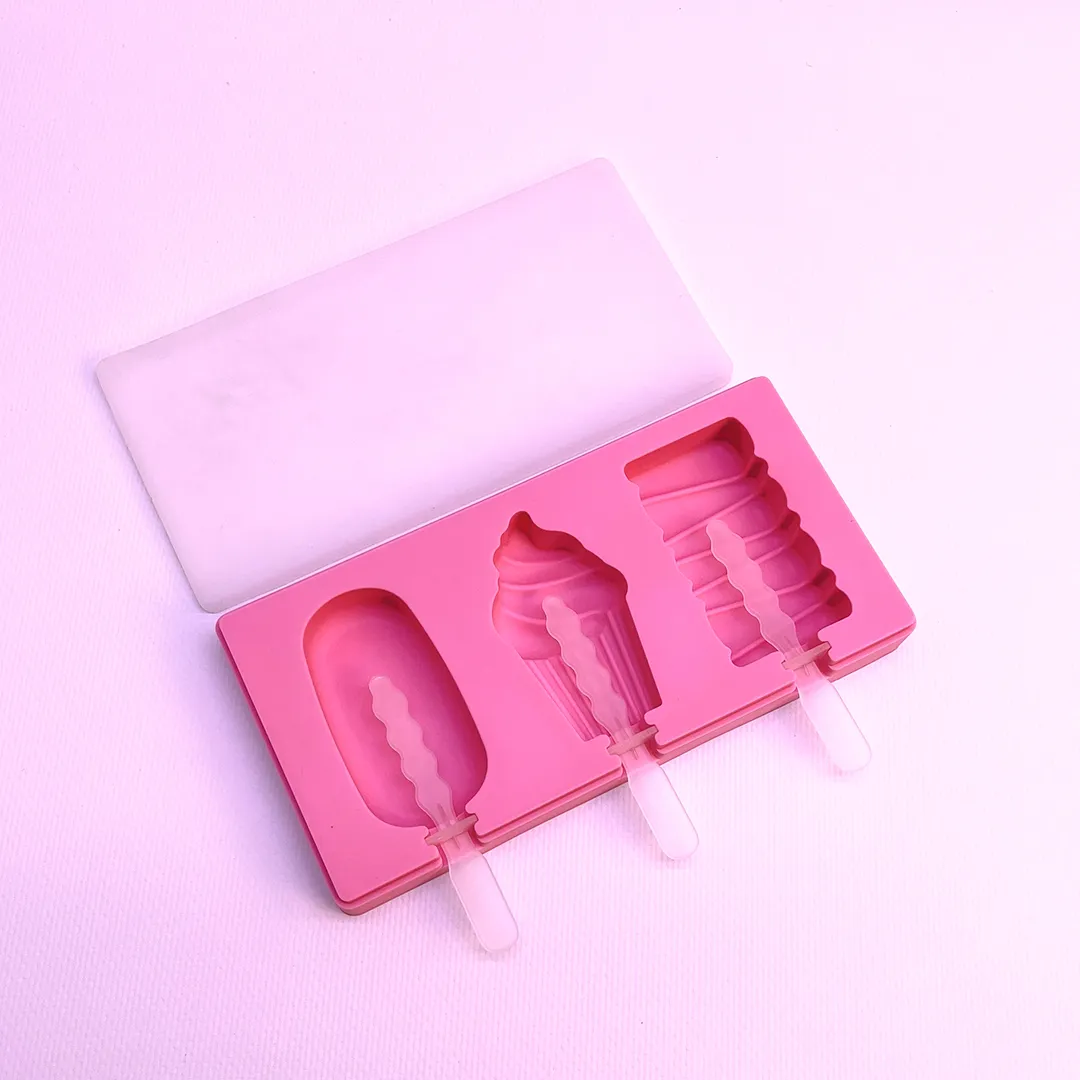 форма силиконовая для мороженого 18х9х2, 3 ячейки с палочками купить по ...