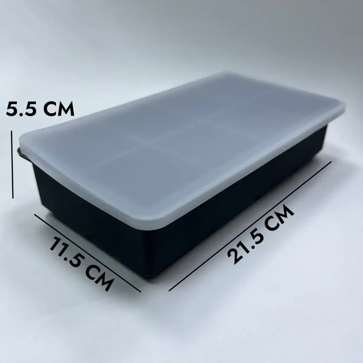 Форма для льда 8 ячеек крупные кубики с крышкой, силикон (ST-4990)