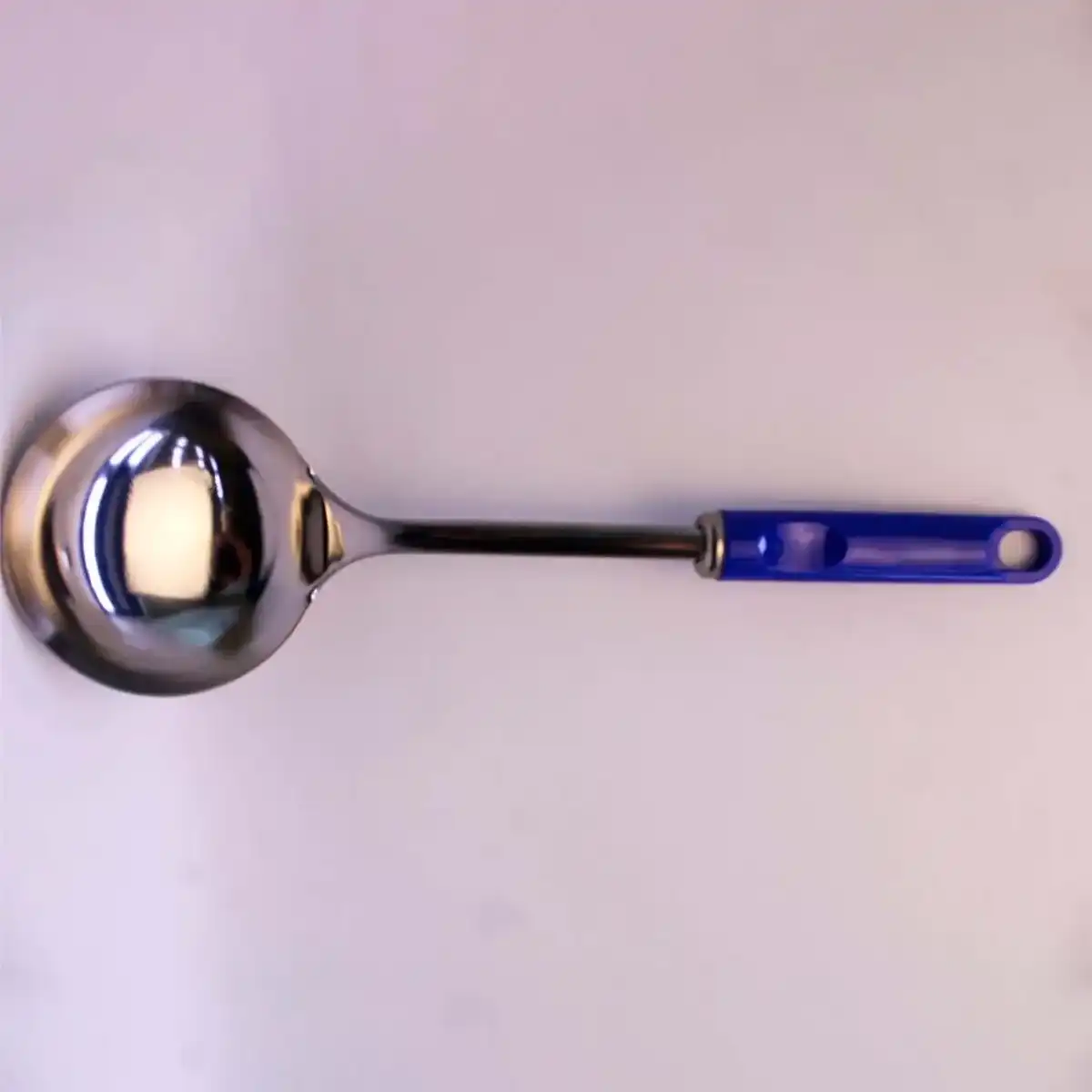 Кухонный Половник из Нержавейки с Синей Ручкой - Для Супа, Борща, Каши - В оптом (ST-267)