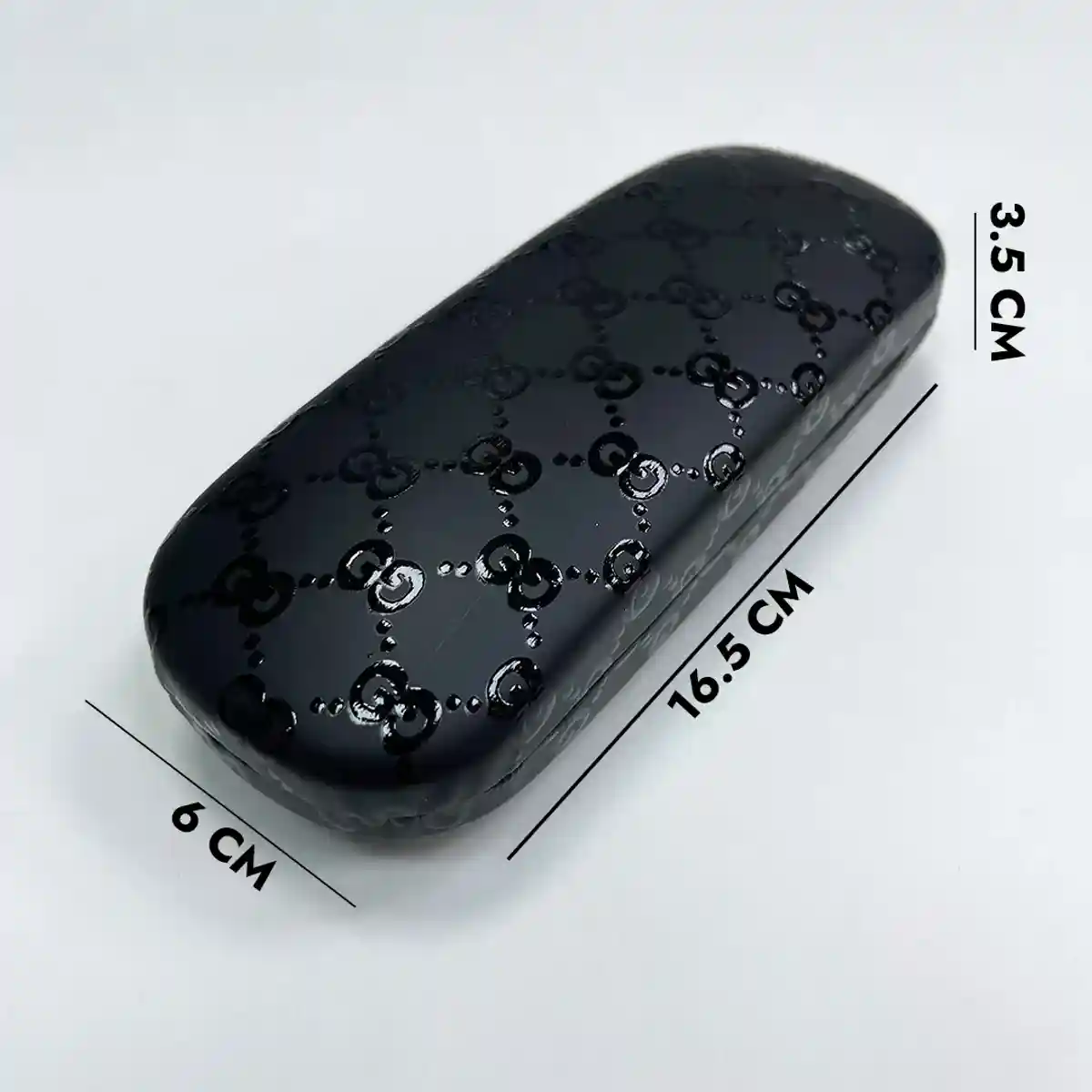 Жесткий футляр для очков с монограммой, черный - ST-5278