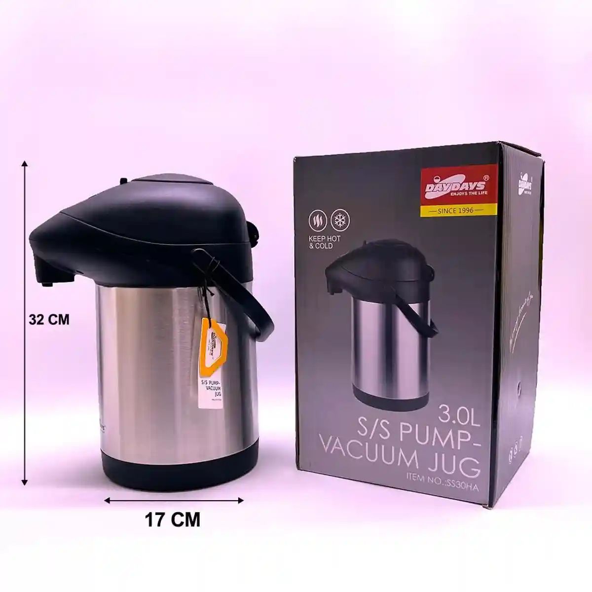 DAYDAYS 2.5L, 3.0L и 3.5L Нержавеющая сталь насос-вакуумный кувшин - оптовая продажа - st-1099