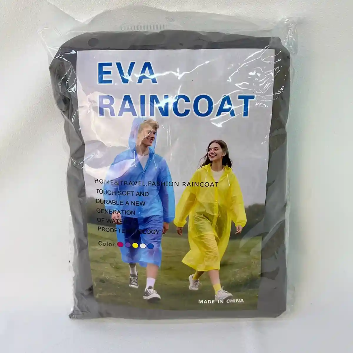 Одноразовый дождевик EVA прозрачный с капюшоном, компактный и лёгкий - ST-4635