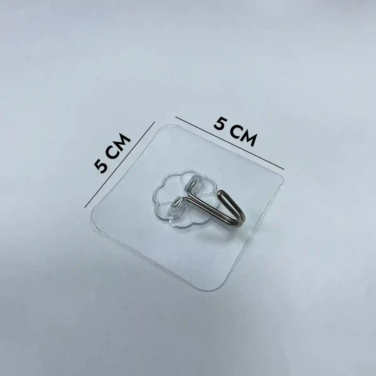 Самоклеящийся крючок прозрачный 5x5 см до 5 кг - 2116 - 1