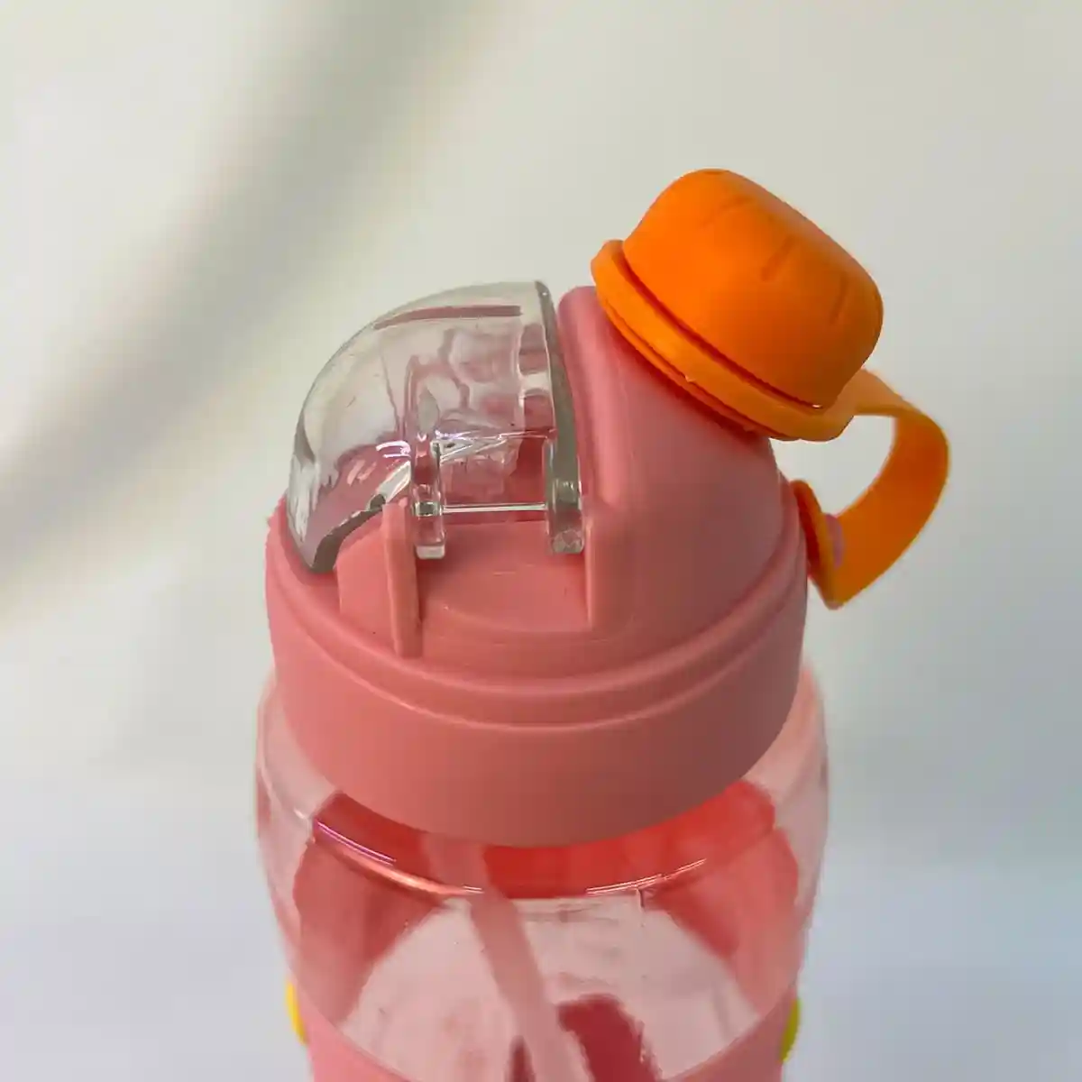 Спортивная бутылка Joy Run 800 мл с соломинкой и ремешком, PET/PP, BPA-free, розовый/зеленый, опт - 1998 - 2