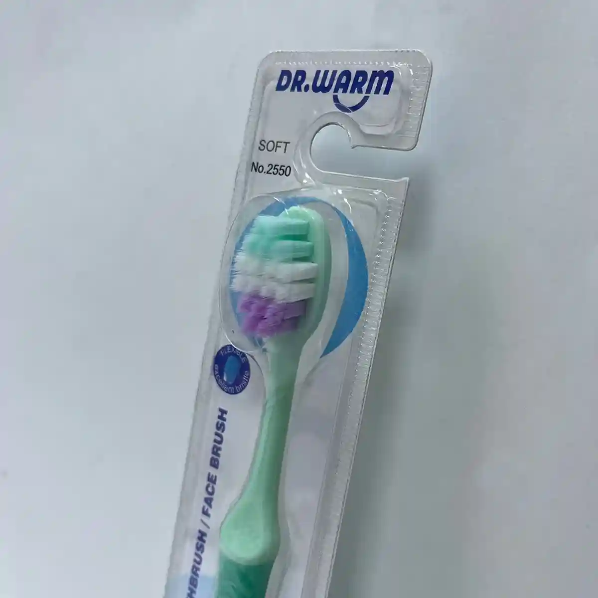 Щетка 2-в-1 Dr. Warm зубная щетка, с мягкой 3D-щетиной и силиконовой насадкой для эксфолиации, для взрослых - 2058 - 2
