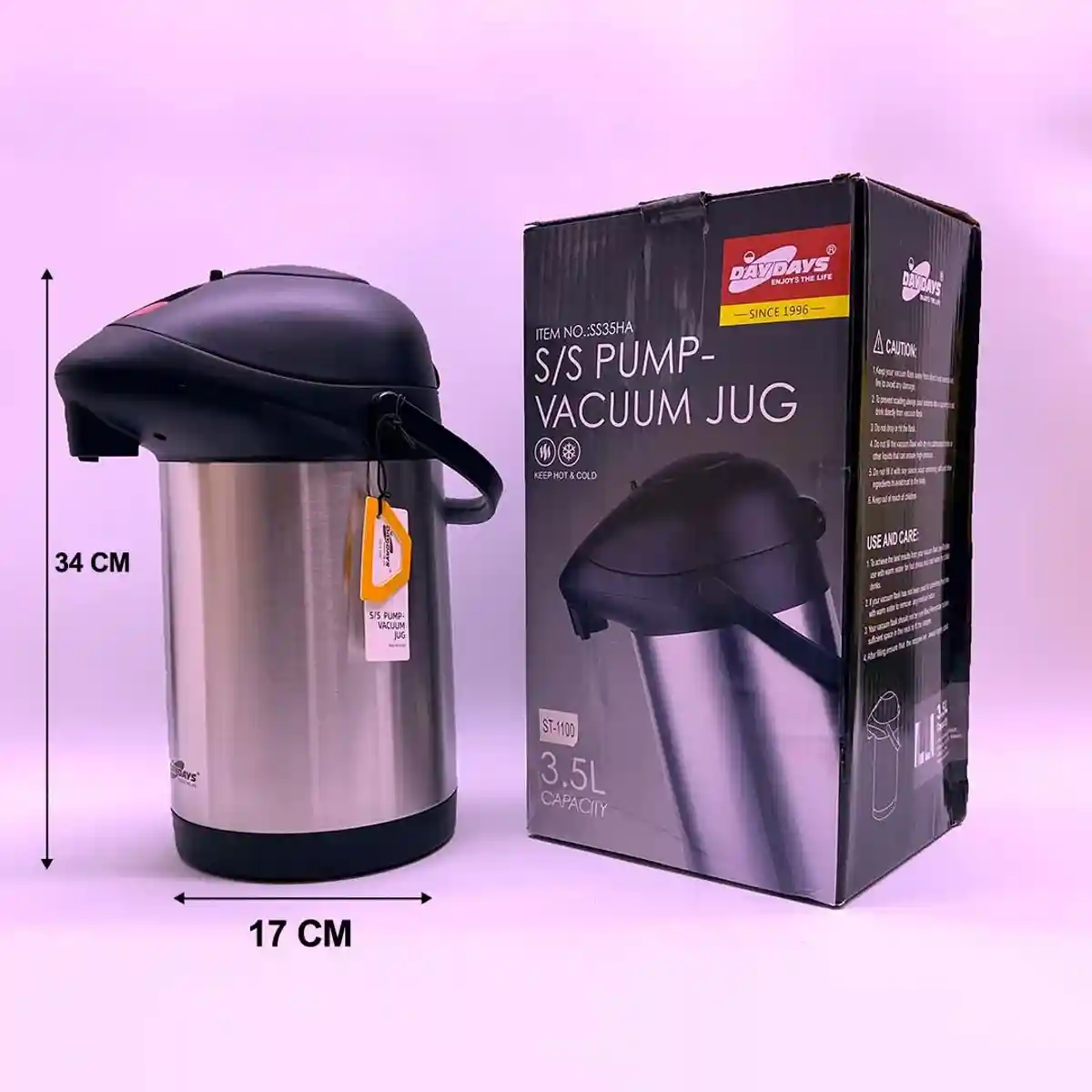DAYDAYS 2.5L, 3.0L и 3.5L Нержавеющая сталь насос-вакуумный кувшин - оптовая продажа - st-1100