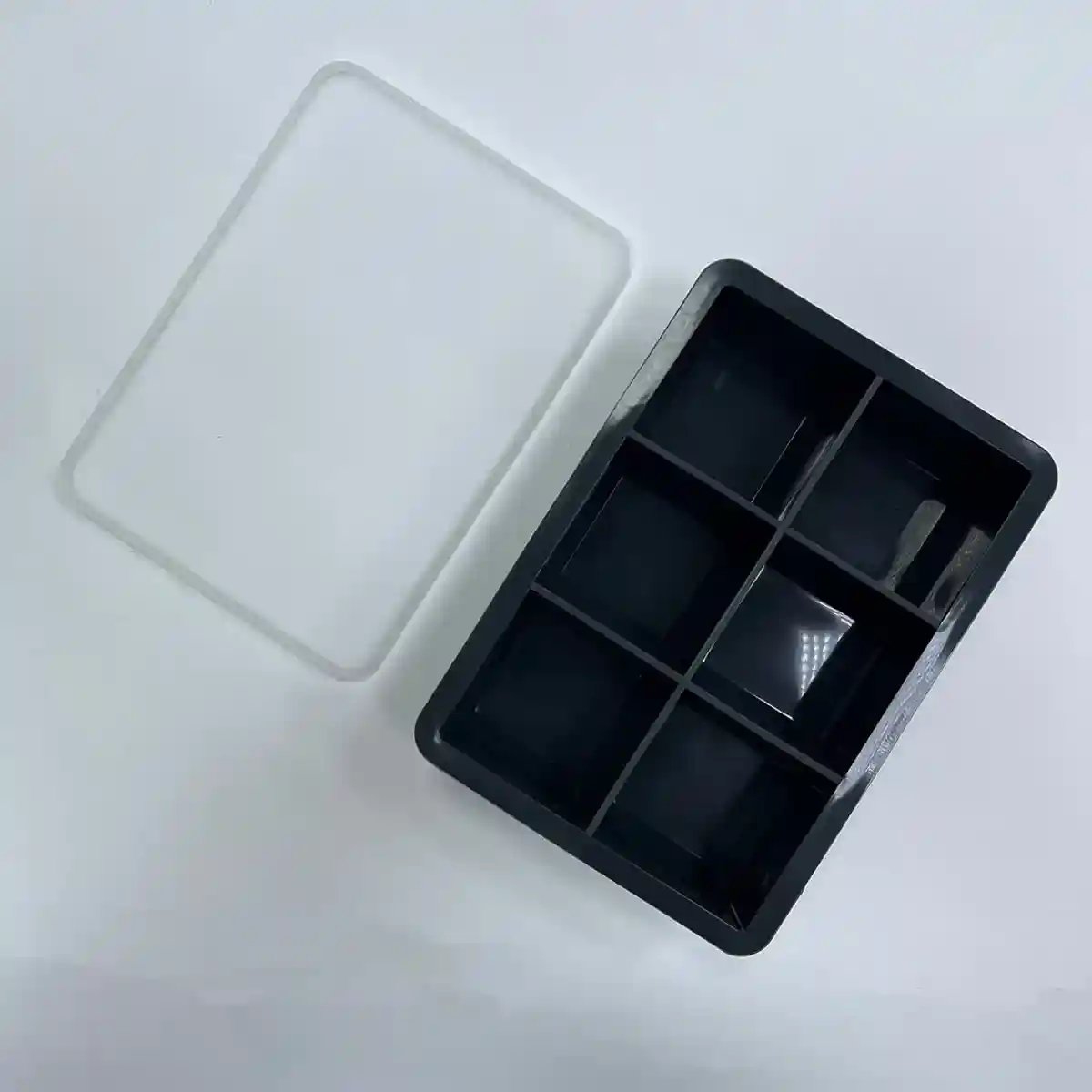 Силиконовая форма для льда с крышкой, 6 крупных ячеек, 16,5×11,5×5 см, пищевой силикон - 2053 - 3
