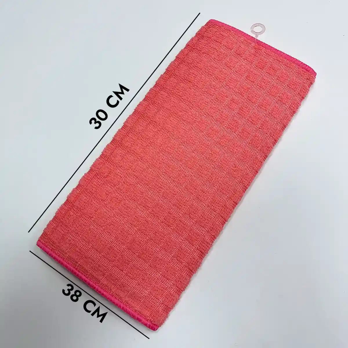 Красная вафельная салфетка из микрофибры 38×30 см с петлей для подвешивания - ST-4968